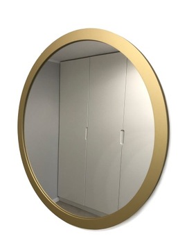 LUSTRO OKRĄGŁE ZŁOTE LOFT 70 CM RAMA 4 CM