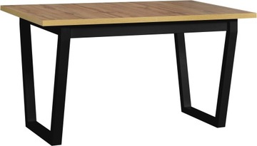 Masywny stół rozkładany loft 80x140/180 dąb metal