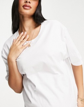 DESIGN Biały ciążowy T-shirt oversize XS