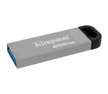 Kingston DT Kyson, USB 3.0, 256 ГБ, серебристый/черный, USB-накопитель 200 МБ/с