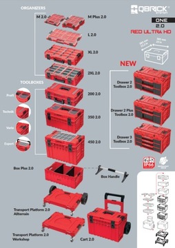 QBRICK SYSTEM ONE DRAWER 2 ToolBOX 2.0 Красный Ultra HD Custom