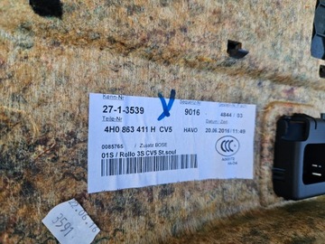 A8 D4 LONG POLIČKA ZADNÍ BOSE 4H0863411H