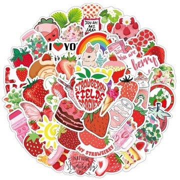 TRUSKAWKOWY MIX NAKLEJKI STICKERBOMB WLEPKI 50 szt