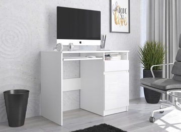 Мебельный компьютерный стол 96см белый N35
