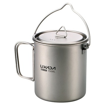 Tytanowy garnek 750 ml, składany uchwyt
