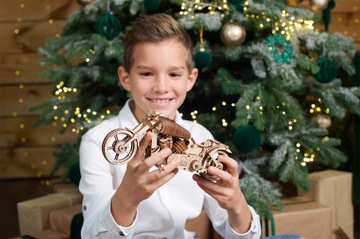 Мотор Мотоцикл ПАЗЛ 3D механический деревянный