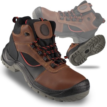 BUTY ROBOCZE męskie TRZEWIKI ROBOCZE OBUWIE OCHRONNE skórzane BEZ PODNOSKA