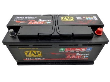 Akumulator 12V 105Ah 950A AGM Start-Stop ZAP Piastów 60502