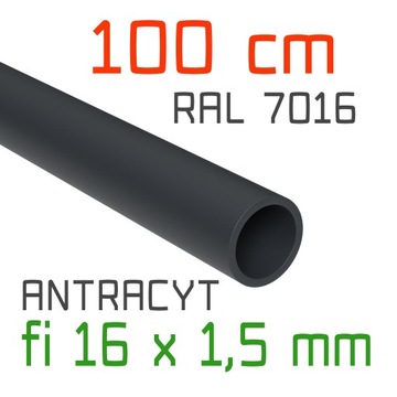 Rurka f16x1,5mm 100cm balustrady ANTRACYT RAL7016