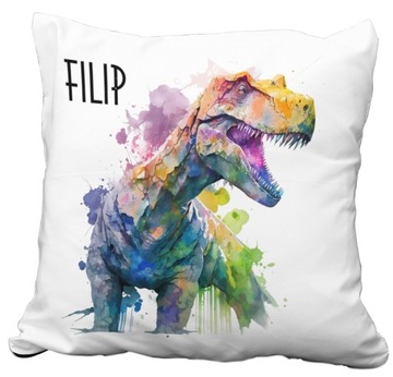 PODUSZKA DINOZAUR T-REX TYRANOZAUR Z IMIENIEM DINO