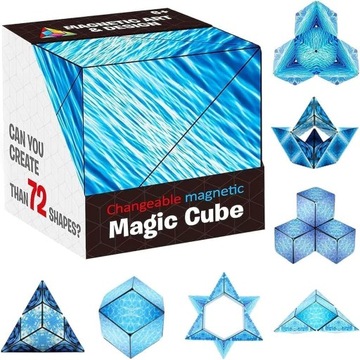 Fidget Cube Magic Cube Kostka Antystresowa Odstresowująca Magnetyczna BLUE
