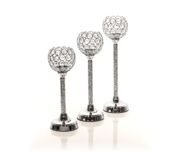 Подсвечник Glamour Lantern Chrome Silver кристалл