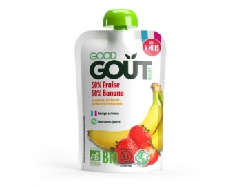 Good Goût Біо 50% полуниця 50% банан пюре для немовлят 120 г