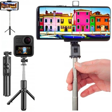 TELESKOPOWY TRIPOD SELFIESTICK STATYW DO TELEFONU Kijek Statyw Bluetooth