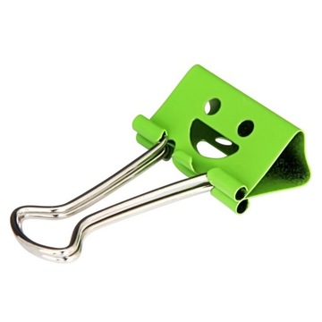 Зажимы, канцелярские зажимы 25 мм - COLORFUL SMILES 12 шт.