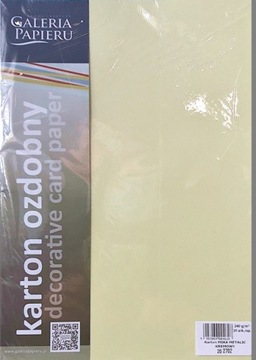 Karton ozdobny MIKA 240g METALIC KREMOWY 202702