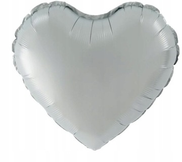 BALON foliowy serce serca srebrne matowe wesele ślub walentynki chrzcziny
