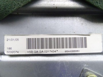 PEUGEOT 407 04-11 ULOŽENÍ AIRBAG SPOLUJEZDCE 9644588880