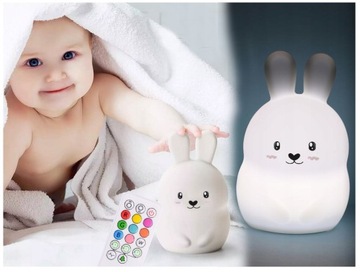 НОЧНИК ДЛЯ ДЕТЕЙ LED RABBIT TOUCH RGB ПУЛЬТ ДУ