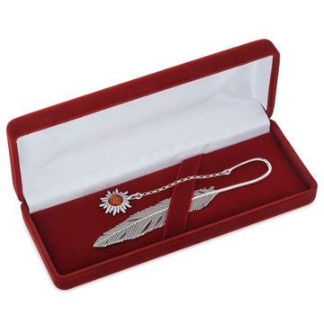 Duża srebrna zakładka do książki Słoneczko