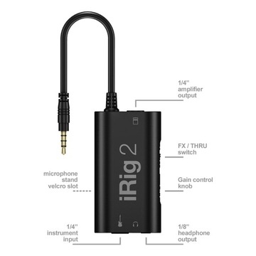 Рекордер IK Multimedia iRig 2, гитарный интерфейс для вашего телефона