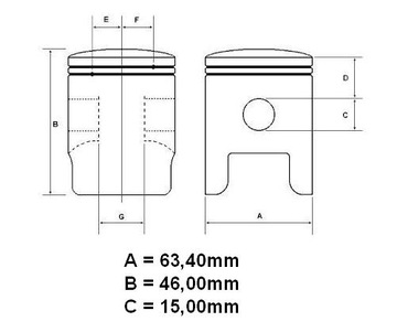KINROAD QUAD ATV 200 BASHAN BS200S-7 Romet Kingway Tłok Pierścienie 63,40mm