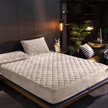 НАМАТРАСНИК СТЕГАНЫЙ ВЕЛОРОВЫЙ ВОДОНЕПРОНИЦАЕМЫЙ ПЛЮШ 160х200х30