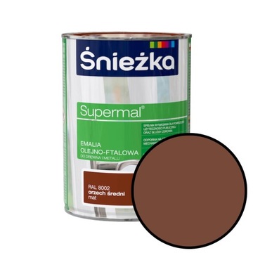 Emalia Supermal Olejno-Ftalowa 0,8L orzech średni mat RAL8002 Śnieżka 91014