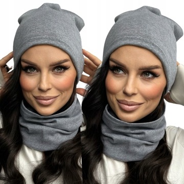 KOMPLET DAMSKI CZAPKA KOMIN WIOSNA JESIEŃ CIENKI LEKKI WYGODNY SPORT KOLORY