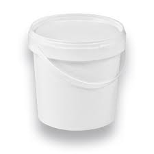 Ведро с крышкой 1л, сертифицированное ведро, емкость 1,2л, БЕЛОЕ