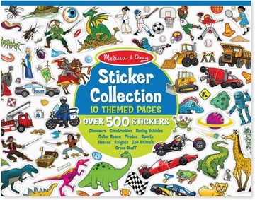 Naklejki pojazdy dinozaury Melissa and Doug 500 el
