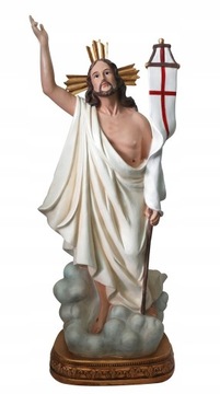 FIGURA JEZUS ZMARTWYCHWSTAŁY 81 CM MASA ŻYWICZNA DO KAPLICZKI KOŚCIOŁA