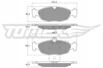 КОЛОДКІ ГАЛЬМА. OPEL ASTRA F, CORSA B 1049/TOM 