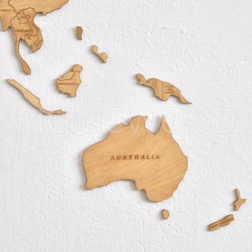 Деревянная карта мира на стене с булавками, 120 см