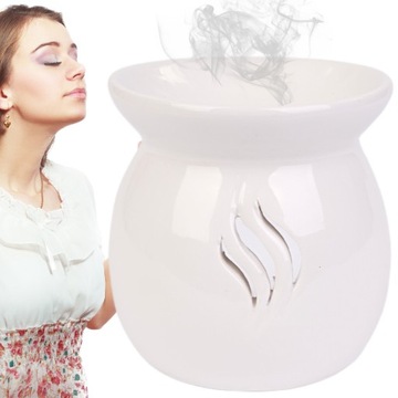 KOMINEK CERAMICZNY DO WOSKU I OLEJKÓW BIAŁY