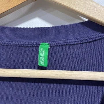 BENETTON Sweter Kardigan Guziki Fiolet L