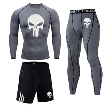 KOSZULKA SPODENKI SPODNIE MMA SIŁOWNIA PUNISHER