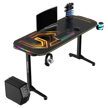 ИГРОВОЙ КОМПЬЮТЕРНЫЙ СТОЛ 150x60 см ULTRADESK FRAG Gold LED RGB Pad