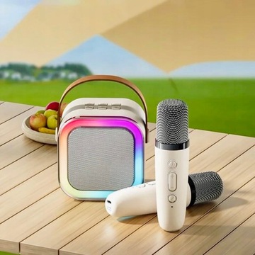 ZESTAW DO KARAOKE 2x MIKROFON + GŁOŚNIK BEZPRZEWODOWY NA PREZENT DLA DZIECI