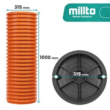 КОЛОДЦЕ ДРЕНАЖНЫЙ ЛЮК 315 Труба канализационная гофрированная 1 м Крышка