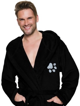 PAWKA ТЕПЛЫЙ ДЛИННЫЙ МУЖСКОЙ ХАЛАТ С КАПЮШОНОМ L