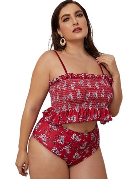 Strój kąpielowy bikini w kwiaty push-up XL 42