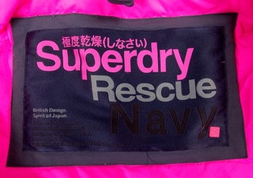 Superdry Rescue Navy parka Puchowa Kurtka zima S