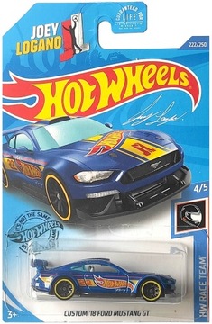 HOT WHEELS CUSTOM 18 FORD MUSTANG GT HW RACE TEAM 4/5 1:64 NOWY !!!