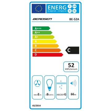 ВЫТЯЖКА КУХОННАЯ ПОД ШКАФОМ СТЕКЛЯННАЯ LED 52см BERDSEN