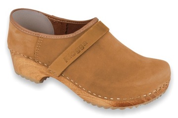 CAMEL-UP KLOGGA Chodaki drewniaki skórzane brąz 38