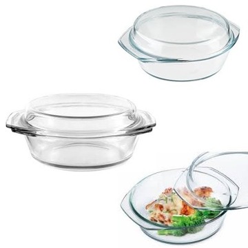 SIMAX КРУГЛЫЙ СТЕКЛЯННЫЙ КАСТРОУСТОЙЧИВЫЙ СОсуд С КРЫШКОЙ 2,9 Л (2,0+0,9)