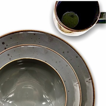 ALUMINA LOFT serwis obiadowy + filiżanki + dodatki 12 osób zestaw porcelana