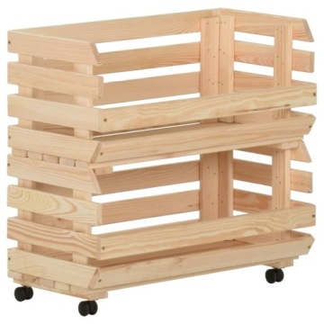 Тележка для овощей, 57x30x80 см, массив сосны Lumarko!