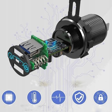 МОЩНОЕ АВТОМОБИЛЬНОЕ ЗАРЯДНОЕ УСТРОЙСТВО 2X QC 3.0 + PD TYPE-C/USB 12–24 В